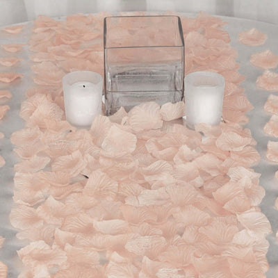 500 - Pack Rose Petals Round Design Peach Silk Confetti - Decorative Scatters for Tables and Floors - Linen Luxes