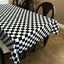 54"x10 Yards Black White Checkered Satin Fabric Bolt, DIY Craft Fabric Roll - Linen Luxes
