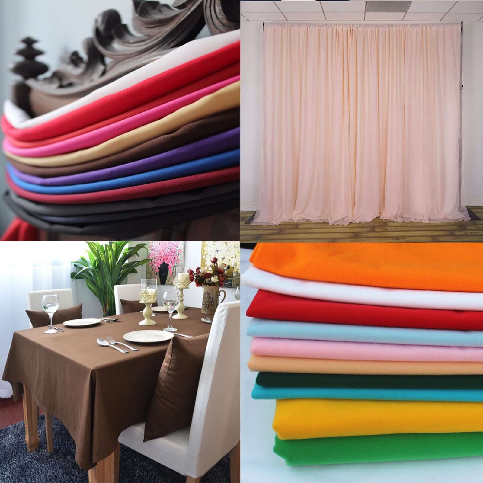 54"x10 Yards Blush Polyester Fabric Bolt DIY Craft Fabric Roll - Linen Luxes