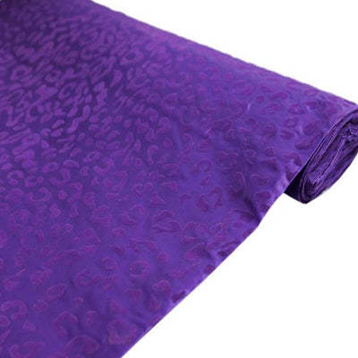 54"x10 Yards Purple Leopard Print Taffeta Fabric Roll, DIY Animal Print Fabric Bolt - Clearance SALE - Linen Luxes