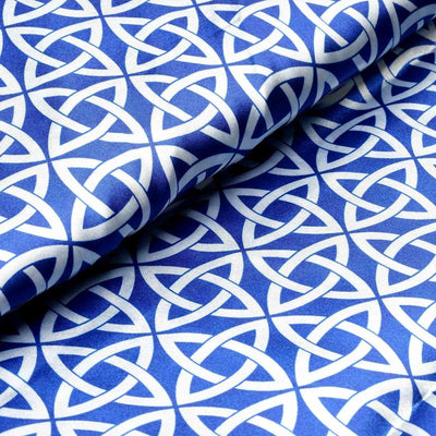 54"x10 Yards Royal Blue Zen Design Satin Fabric Bolt, DIY Craft Fabric Roll - Linen Luxes
