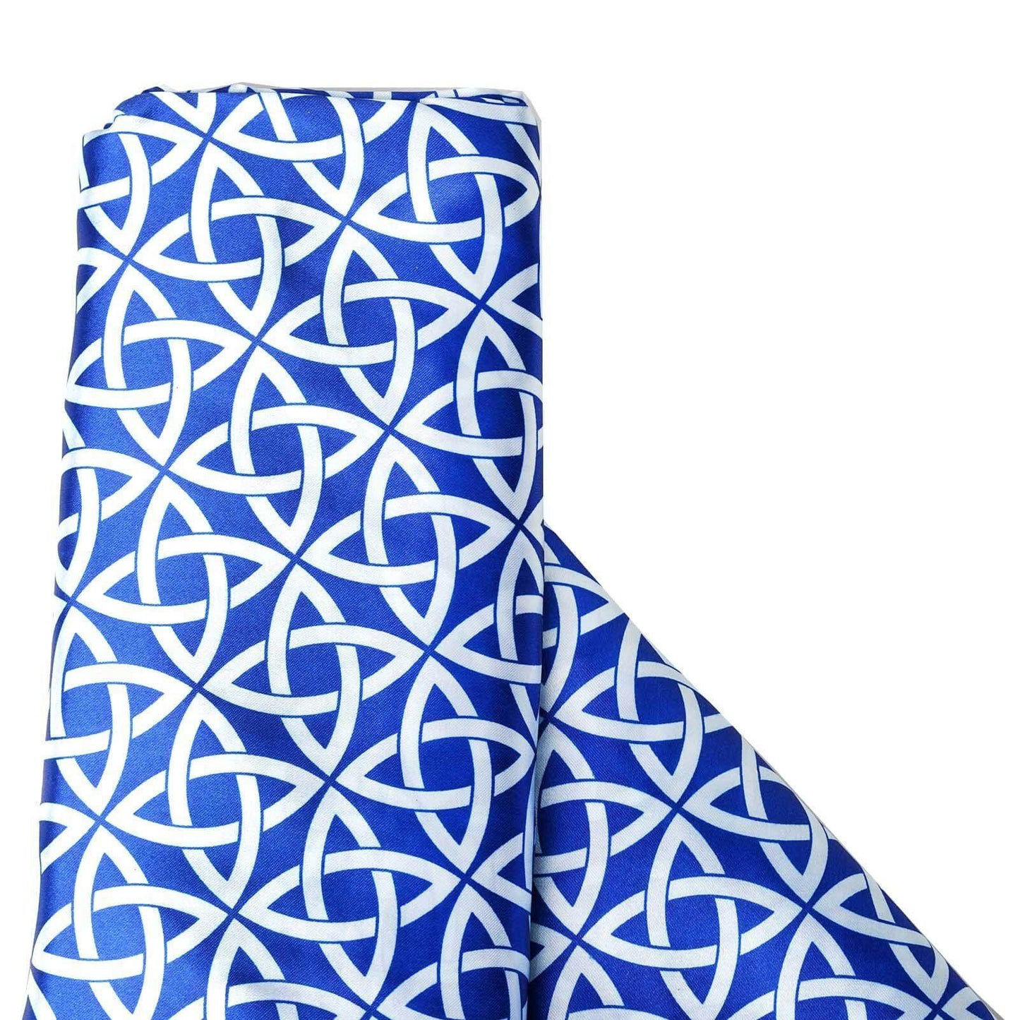 54"x10 Yards Royal Blue Zen Design Satin Fabric Bolt, DIY Craft Fabric Roll - Linen Luxes