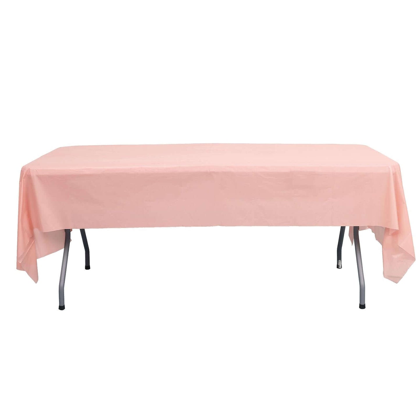 5-Pack Plastic Table Covers Blush Rectangle - Reliable PVC Disposable Covers for Gatherings 54"x108"