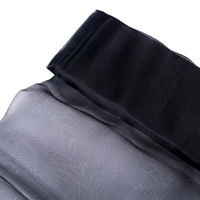 54"x10yd Black Solid Sheer Chiffon Fabric Bolt, DIY Voile Drapery Fabric - Linen Luxes