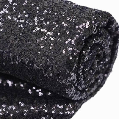 54"x4 Yards Black Sequin Fabric Bolt, Sparkly DIY Craft Fabric Roll - Linen Luxes