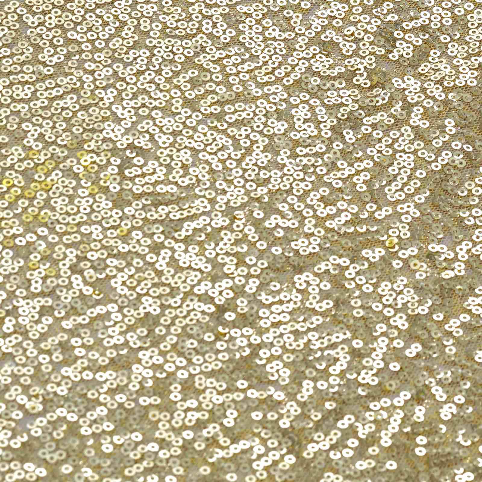 54"x4 Yards Champagne Sequin Fabric Bolt, Sparkly DIY Craft Fabric Roll - Linen Luxes