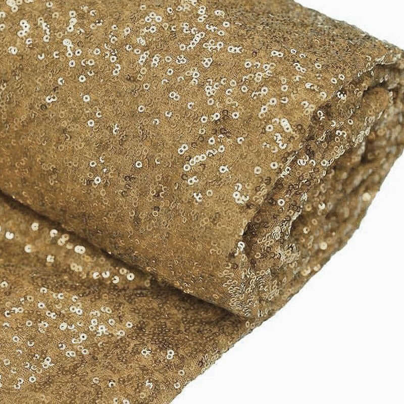 54"x4 Yards Gold Sequin Fabric Bolt, Sparkly DIY Craft Fabric Roll - Linen Luxes