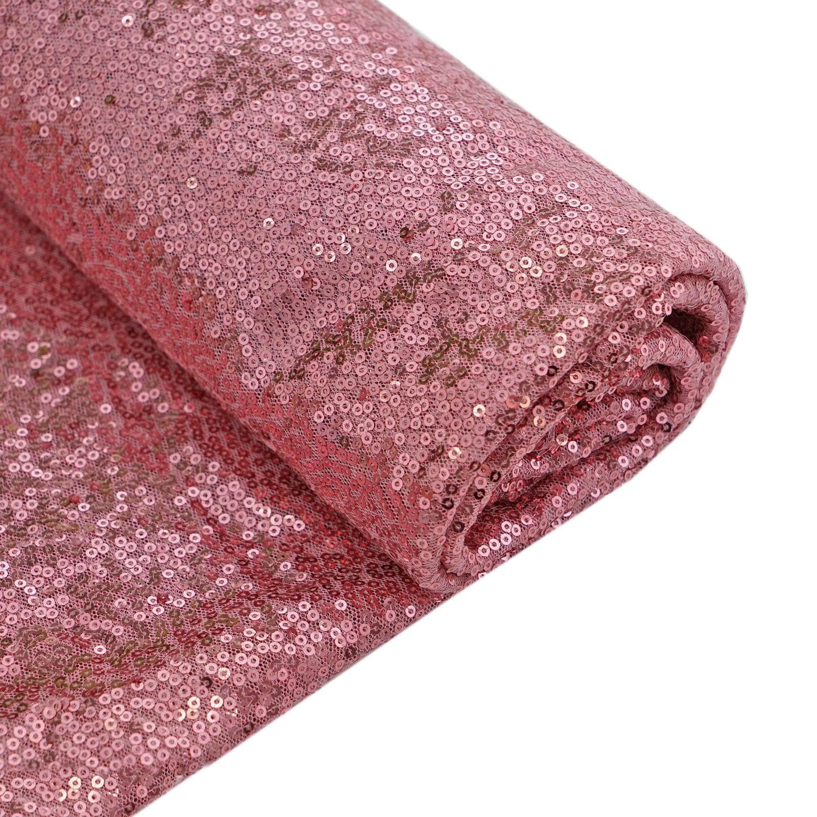 54"x4 Yards Pink Sequin Fabric Bolt, Sparkly DIY Craft Fabric Roll - Linen Luxes