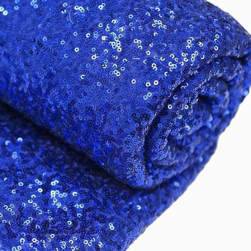 54"x4 Yards Royal Blue Sequin Fabric Bolt, Sparkly DIY Craft Fabric Roll - Linen Luxes