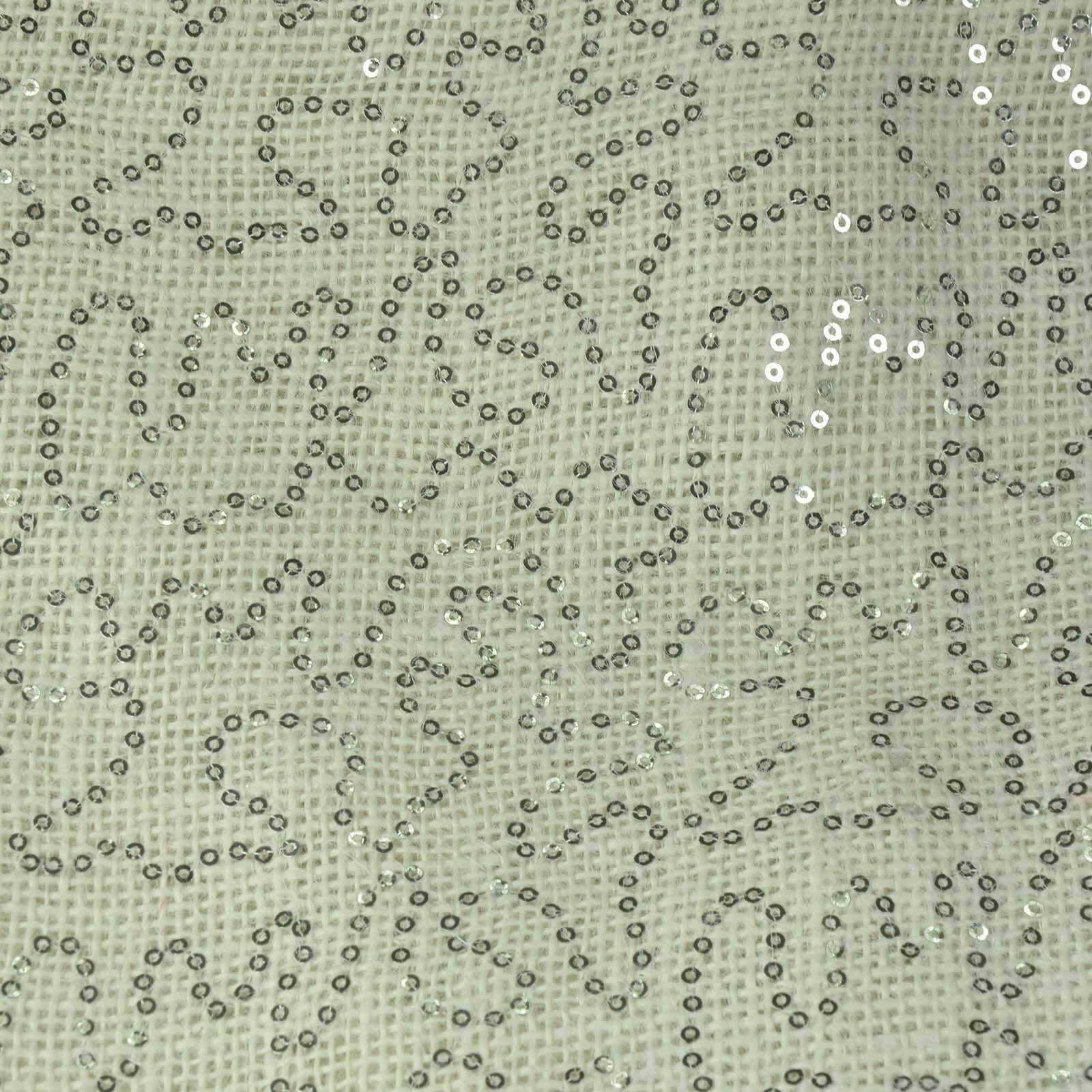 54"x4 Yards Silver Sequin Burlap Fabric Roll, DIY Craft Jute Fabric Bolt - Linen Luxes