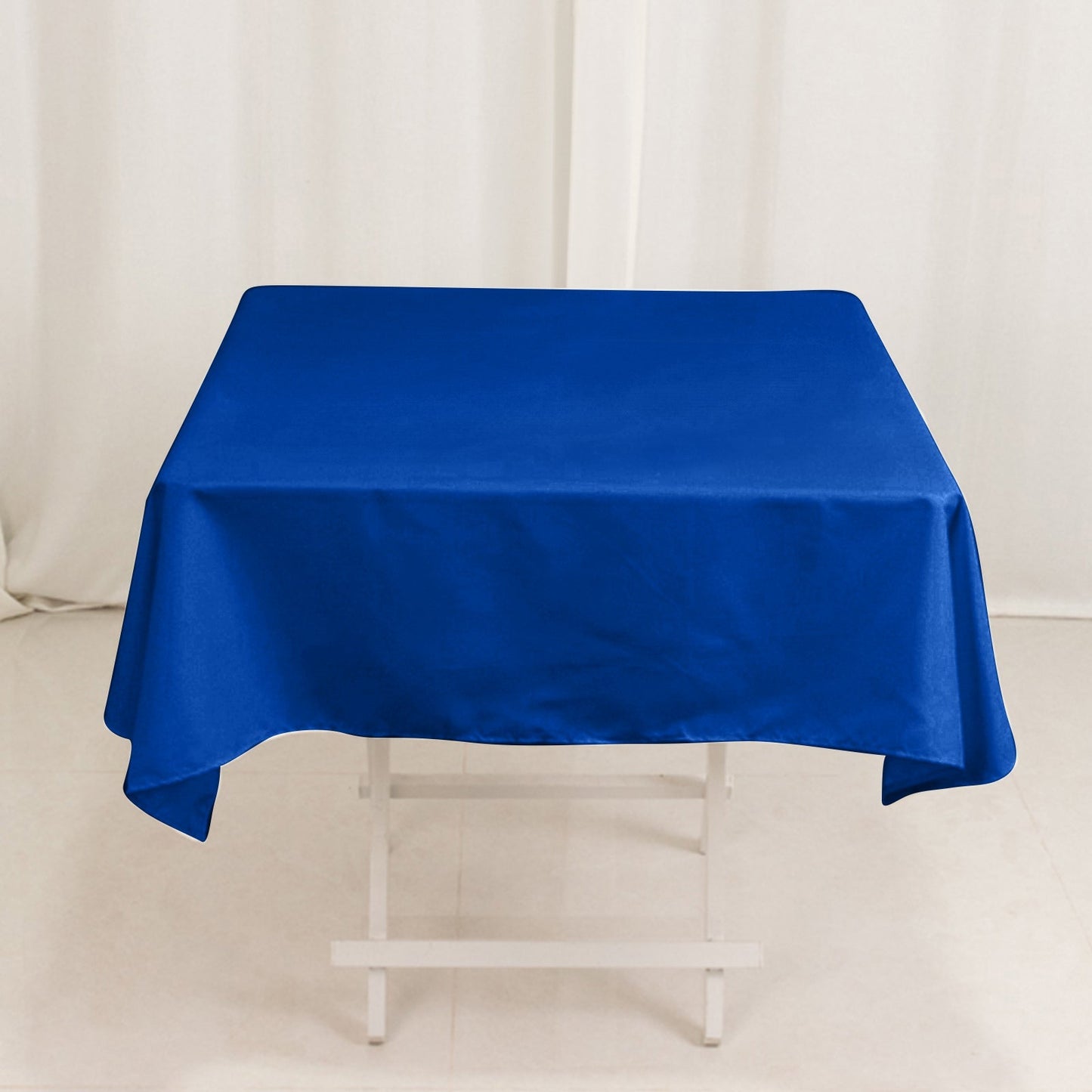 Cotton Blend 54"x54" Square Tablecloth Royal Blue- Wrinkle-Resistant Table Cover