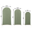 Set of 3 Matte Dusty Sage Green Spandex Fitted Chiara Backdrop Stand Cover For Round Top Wedding Arch - 5ft, 6ft, 7ft