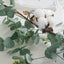 5ft Green Artificial Eucalyptus Leaf, White Cotton Ball Garland Vine - Linen Luxes