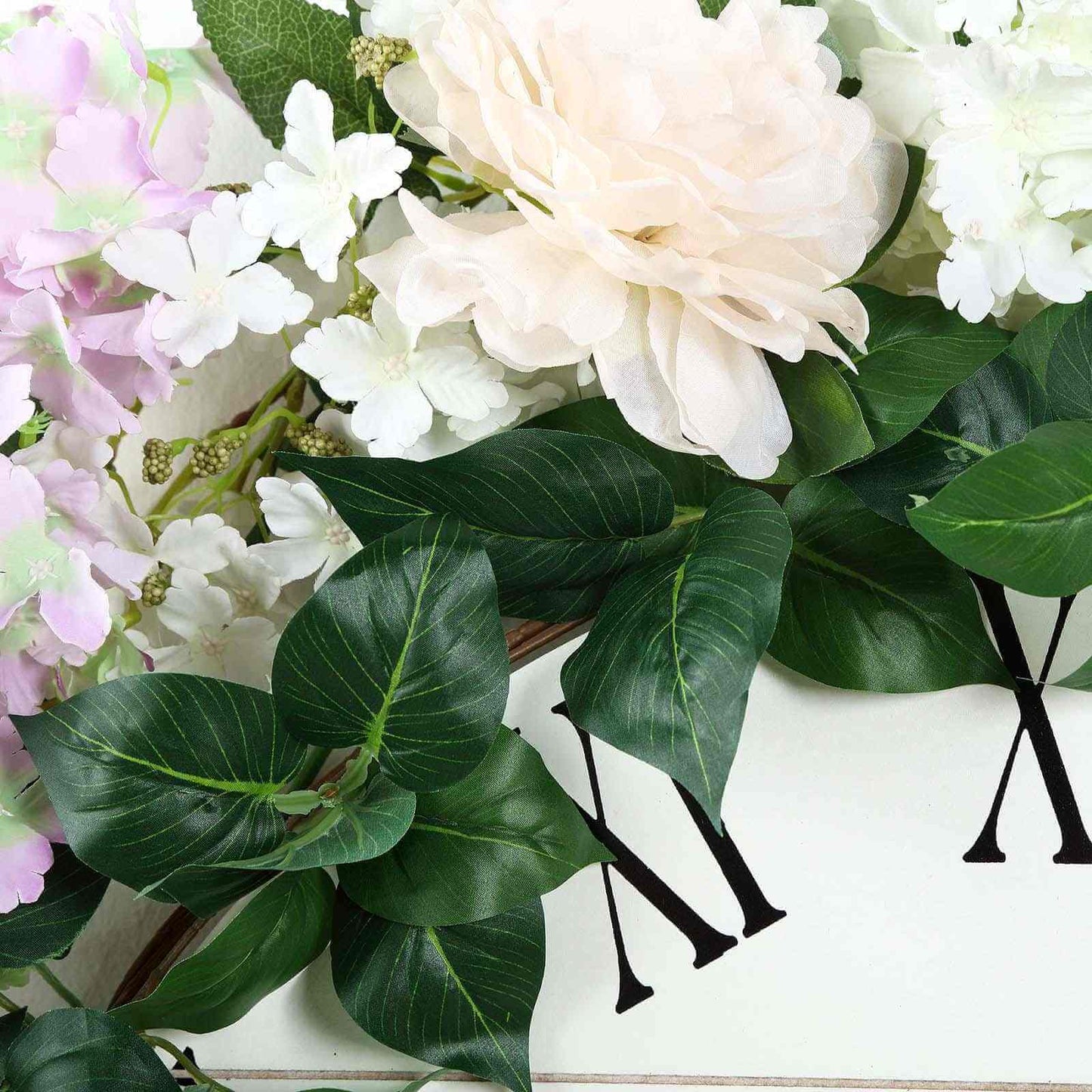 5ft Green Real Touch Artificial Poplar Leaf Garland, Flexible Vine - Linen Luxes