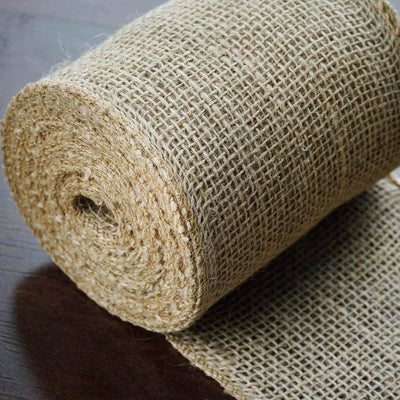 5"x10 Yards Natural Burlap Fabric Roll, Jute DIY Craft Fabric Bolt - Linen Luxes