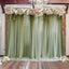 Dusty Sage Green Sheer Backdrop Drape â€“ 5ft x 14ft Wedding Arch & Ceiling Decor Panel, Wrinkle Free with Soft Shimmer