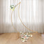 6.5ft Gold Metal Crescent Moon Wedding Arch Backdrop Stand, Curved Arbor Floral Balloon Frame with Sturdy Base