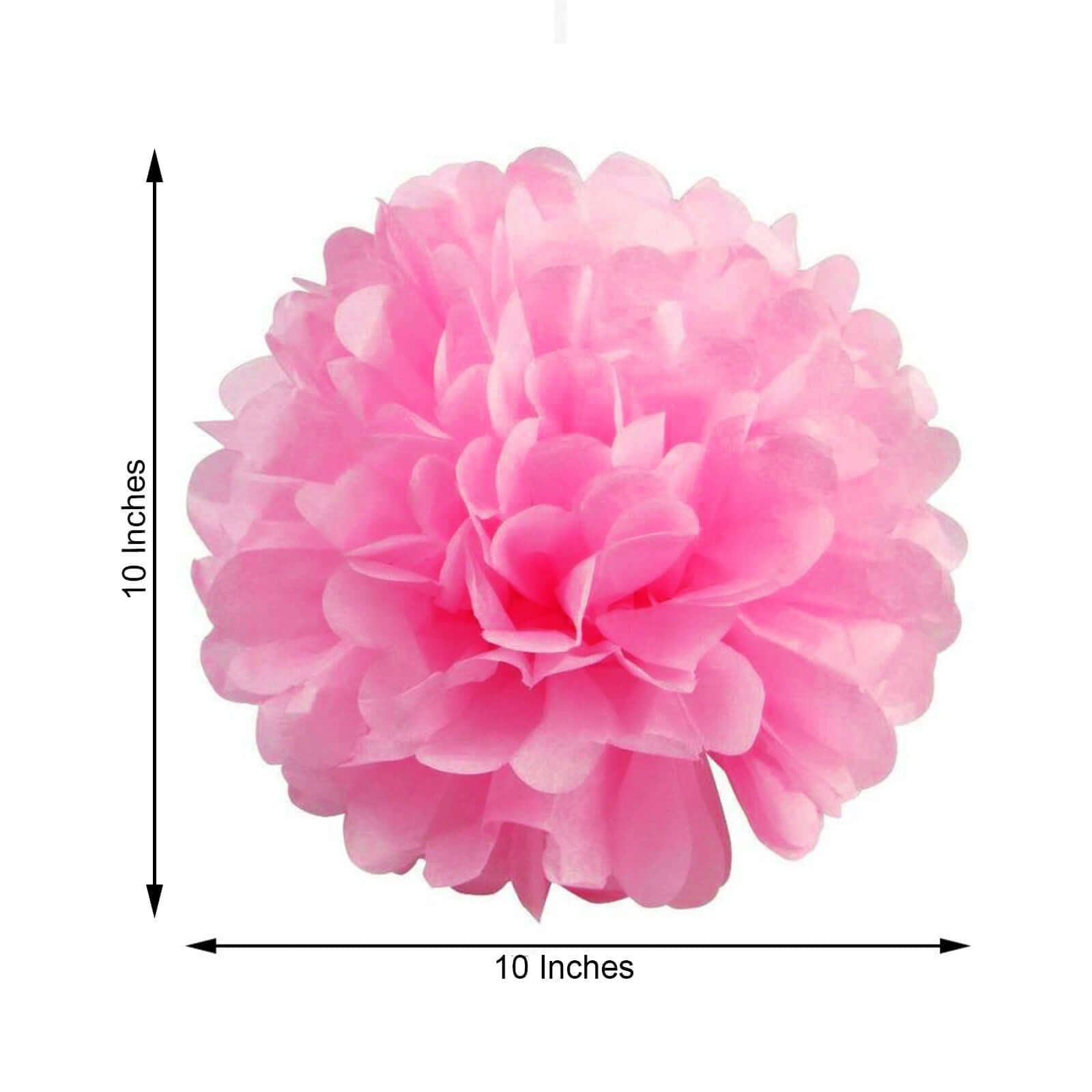 6 Pack 10" Pink Tissue Paper Pom Poms Flower Balls, Ceiling Wall Hanging Decorations - Linen Luxes