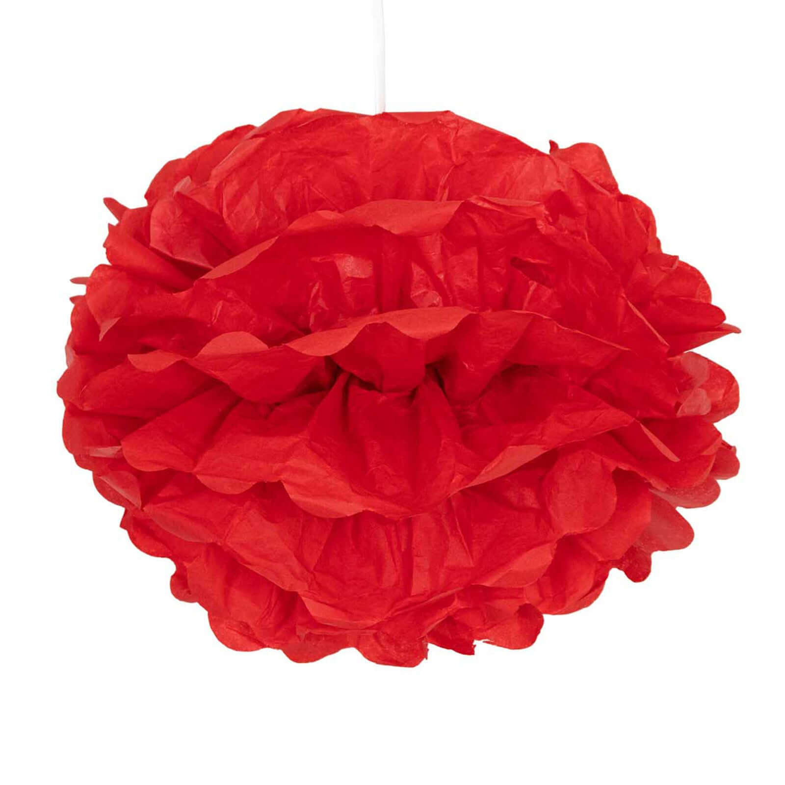 6 Pack 10" Red Tissue Paper Pom Poms Flower Balls, Ceiling Wall Hanging Decorations - Linen Luxes