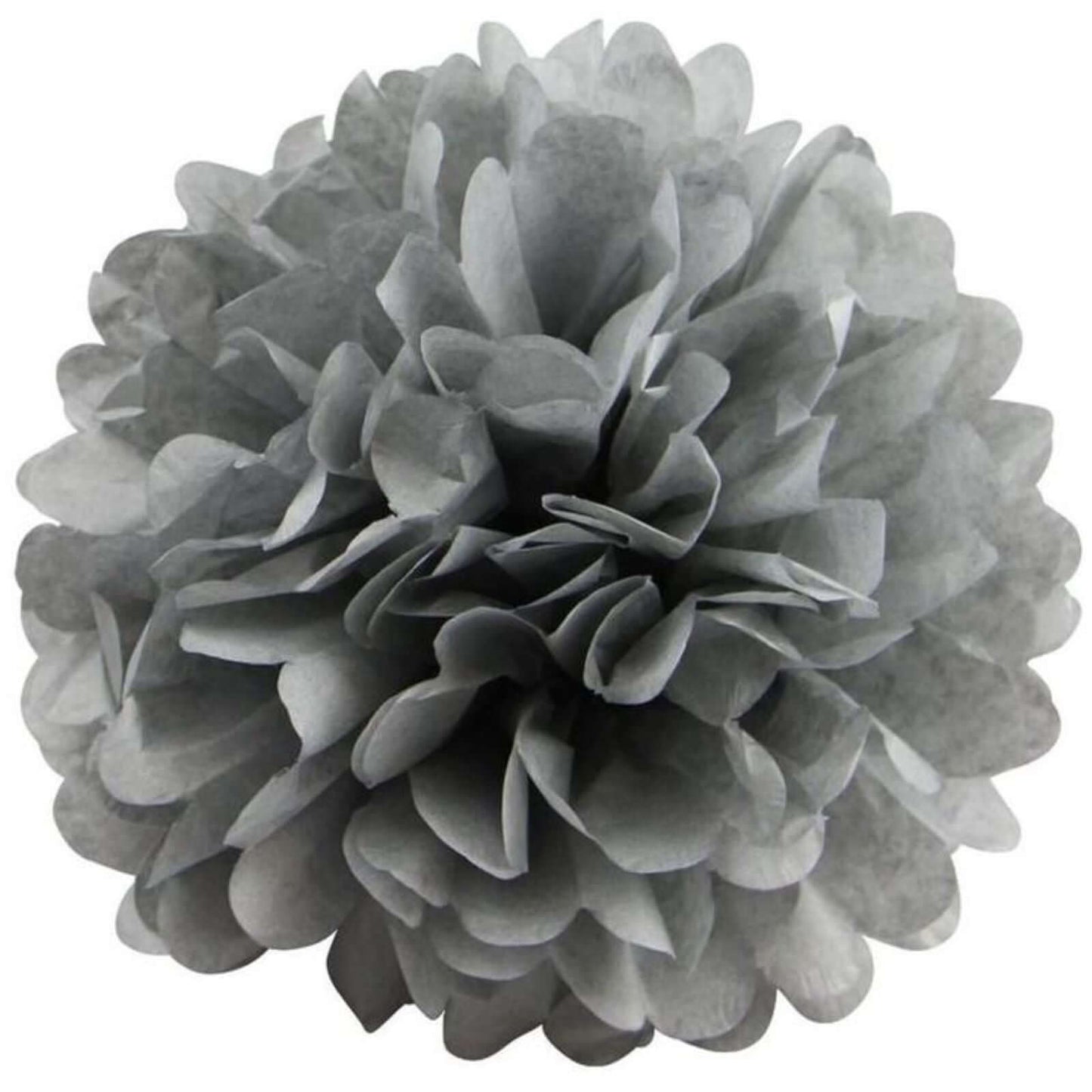 6 Pack 10" Silver Tissue Paper Pom Poms Flower Balls, Ceiling Wall Hanging Decorations - Linen Luxes