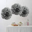 6 Pack 10" Silver Tissue Paper Pom Poms Flower Balls, Ceiling Wall Hanging Decorations - Linen Luxes