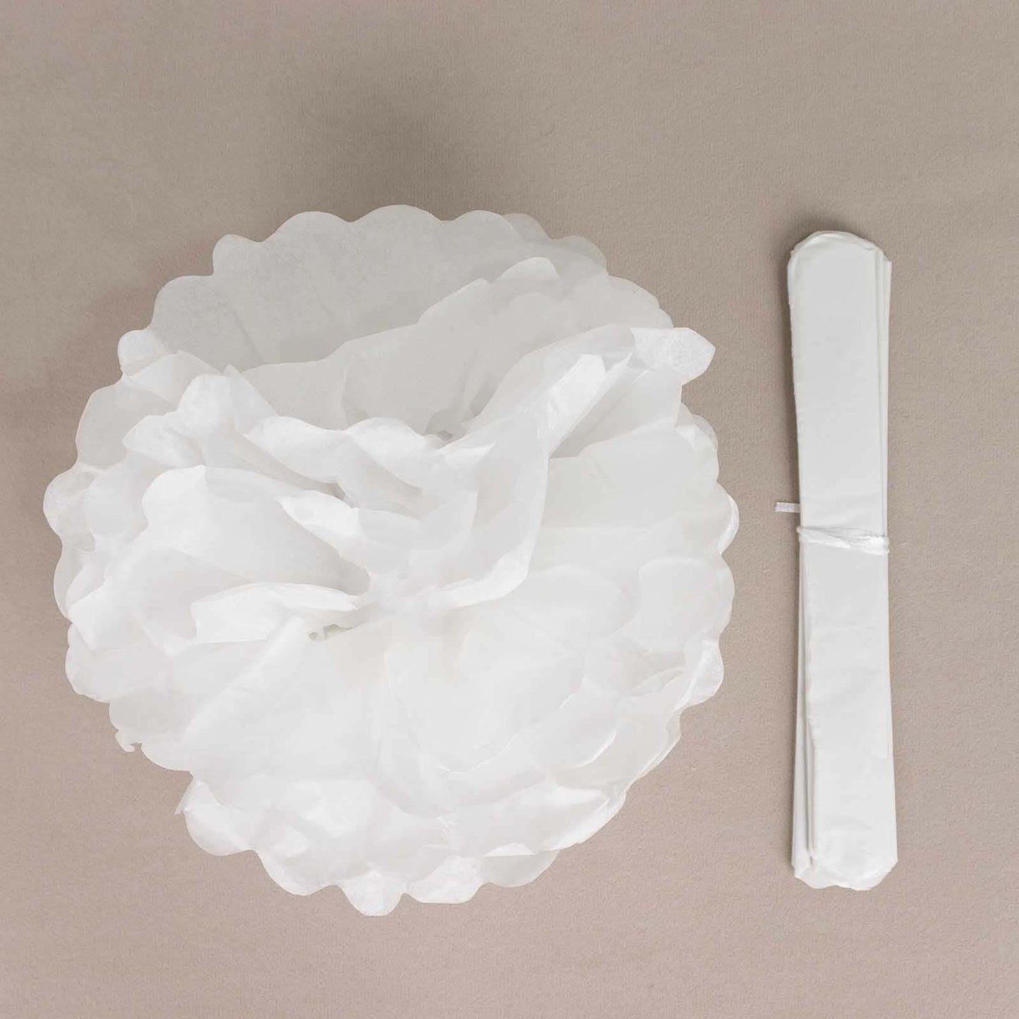 6 Pack 10" White Tissue Paper Pom Poms Flower Balls, Ceiling Wall Hanging Decorations - Linen Luxes