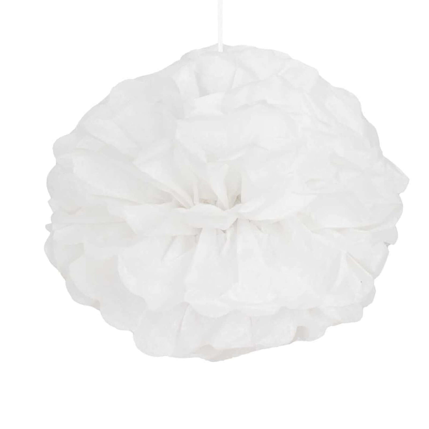 6 Pack 10" White Tissue Paper Pom Poms Flower Balls, Ceiling Wall Hanging Decorations - Linen Luxes
