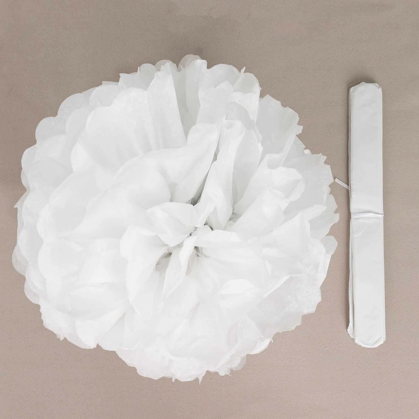 6 Pack 12" White Tissue Paper Pom Poms Flower Balls, Ceiling Wall Hanging Decorations - Linen Luxes