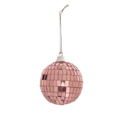 6 Pack 2" Rose Gold Foam Disco Mirror Ball With Hanging Strings, Holiday Christmas Ornaments - Linen Luxes