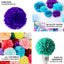 6 Pack 6" Gold Tissue Paper Pom Poms Flower Balls, Ceiling Wall Hanging Decorations - Linen Luxes