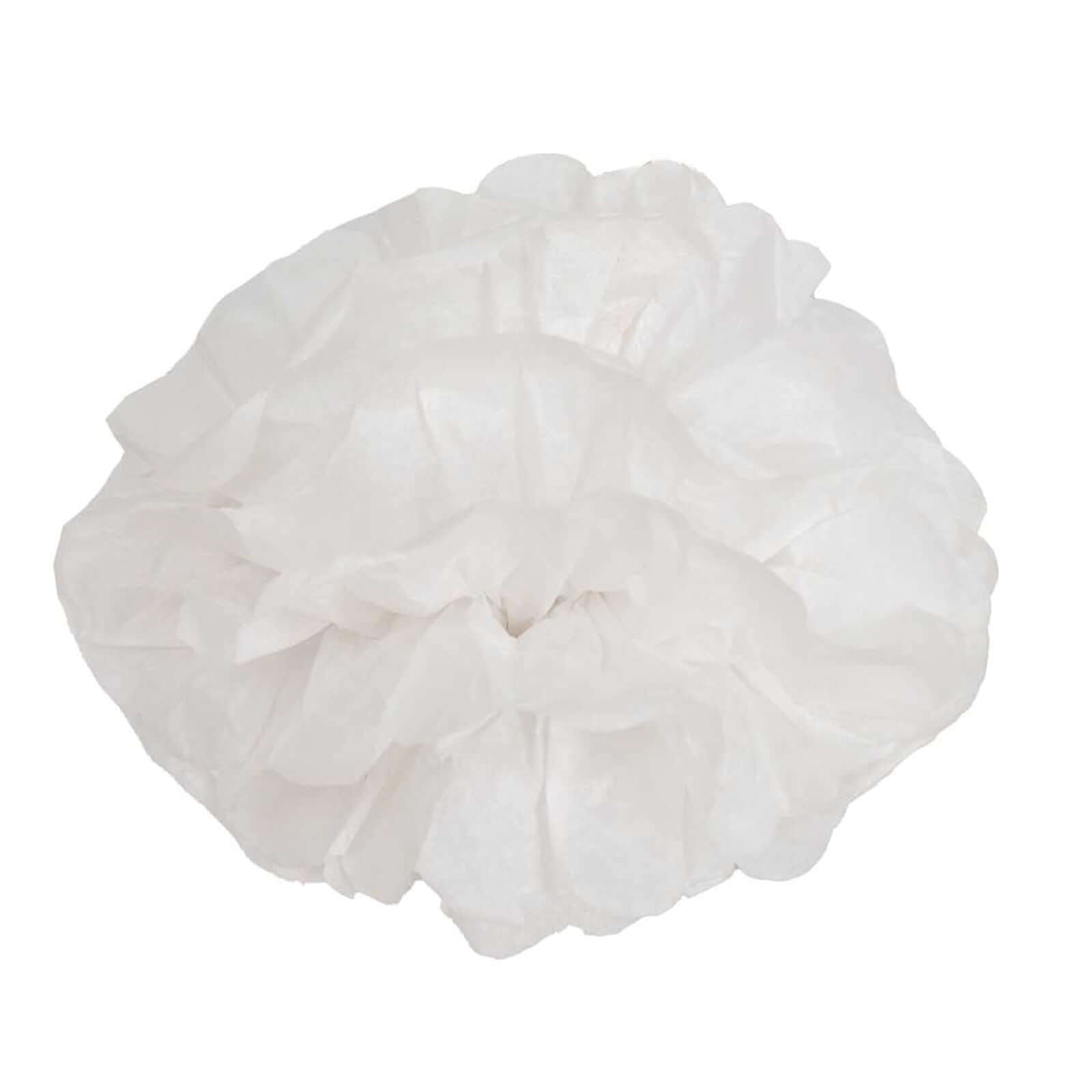 6 Pack 6" White Tissue Paper Pom Poms Flower Balls, Ceiling Wall Hanging Decorations - Linen Luxes