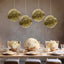 6 Pack 8" Gold Tissue Paper Pom Poms Flower Balls, Ceiling Wall Hanging Decorations - Linen Luxes