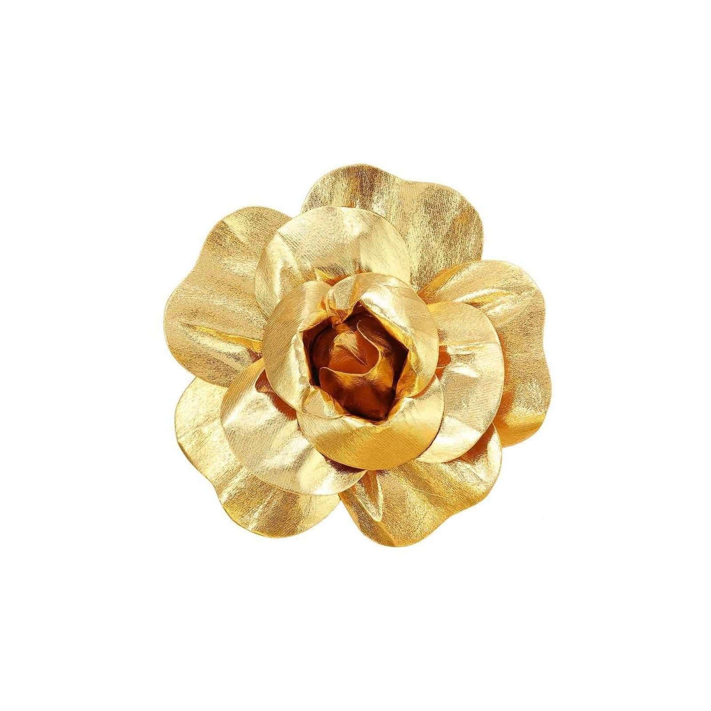 6 Pack 8" Metallic Gold Real Touch Artificial Foam DIY Craft Roses - Linen Luxes