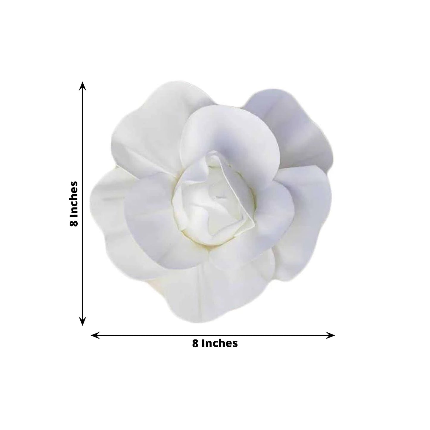 6 Pack 8" White Real Touch Artificial Foam DIY Craft Roses - Linen Luxes
