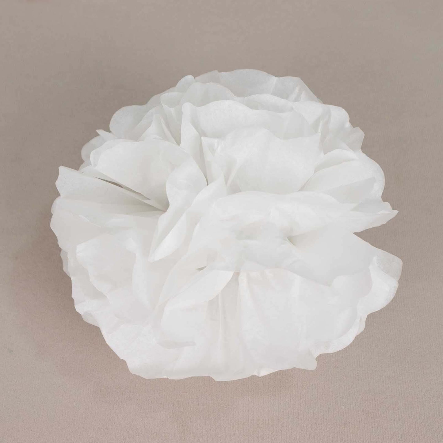 6 Pack 8" White Tissue Paper Pom Poms Flower Balls, Ceiling Wall Hanging Decorations - Linen Luxes