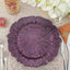 6 - Pack Acrylic Plastic Round Charger Plates 13" in Purple with Reef Design, Dinner Charger Tableware - Linen Luxes