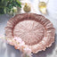 6 - Pack Acrylic Plastic Round Charger Plates 13" in Rose Gold with Reef Design, Dinner Charger Tableware - Linen Luxes