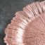6 - Pack Acrylic Plastic Round Charger Plates 13" in Rose Gold with Reef Design, Dinner Charger Tableware - Linen Luxes