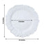 6 - Pack Acrylic Plastic Round Charger Plates 13" in White with Reef Design, Classy Dinner Party Charger Tableware - Linen Luxes