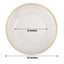 6 - Pack Acrylic Round Charger Plates 13" in Clear with Gold Beaded Rim, Decorative Dinner Party Serving Plates - Linen Luxes