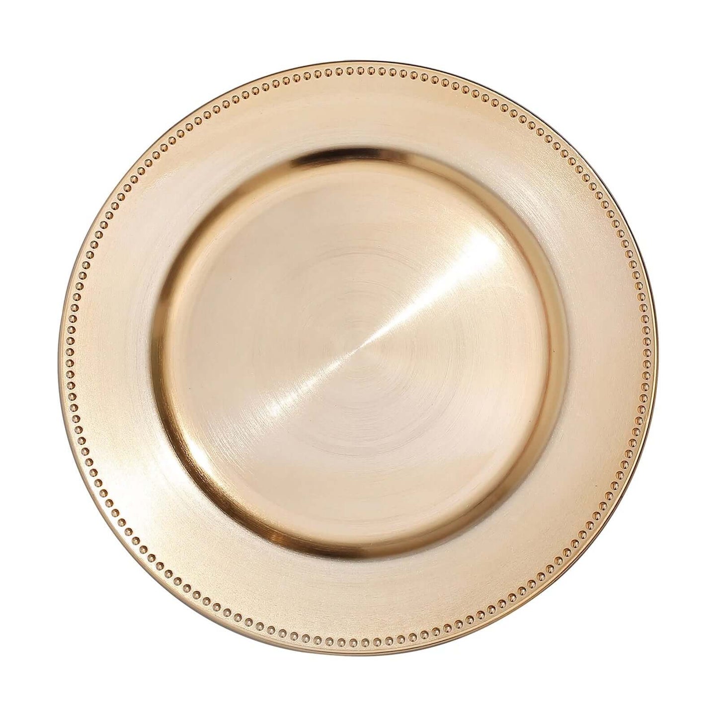 6 - Pack Acrylic Round Charger Plates 13" in Gold with Beaded Rim, Dinner Charger Event Tabletop Decor - Linen Luxes