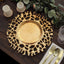 6-Pack Acrylic Round Charger Plates 13" in Gold with Molten Branch Design, Plastic Hollow Lace Decorative Dinner Party Charger Tableware