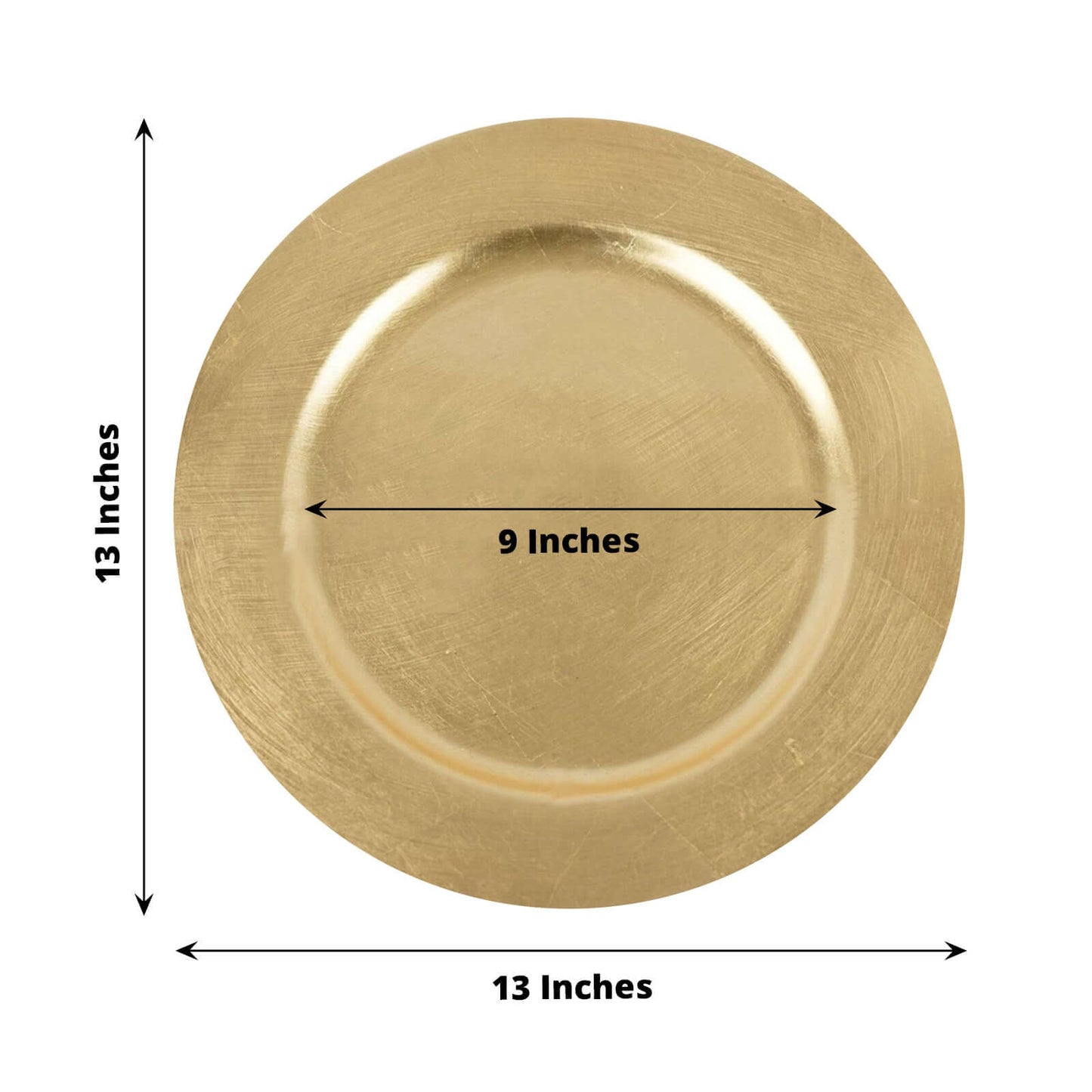 6 - Pack Acrylic Round Charger Plates 13" in Metallic Gold, Dinner Party Decor Charger Tableware - Linen Luxes
