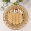 6-Pack Acrylic Round Charger Plates 13" in Metallic Gold with Hollow Semi Circle Rim, Plastic Decorative Charger Tableware