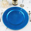 6 - Pack Acrylic Round Charger Plates 13" in Royal Blue with Beaded Rim, Dinner Charger Event Tabletop Decor - Linen Luxes