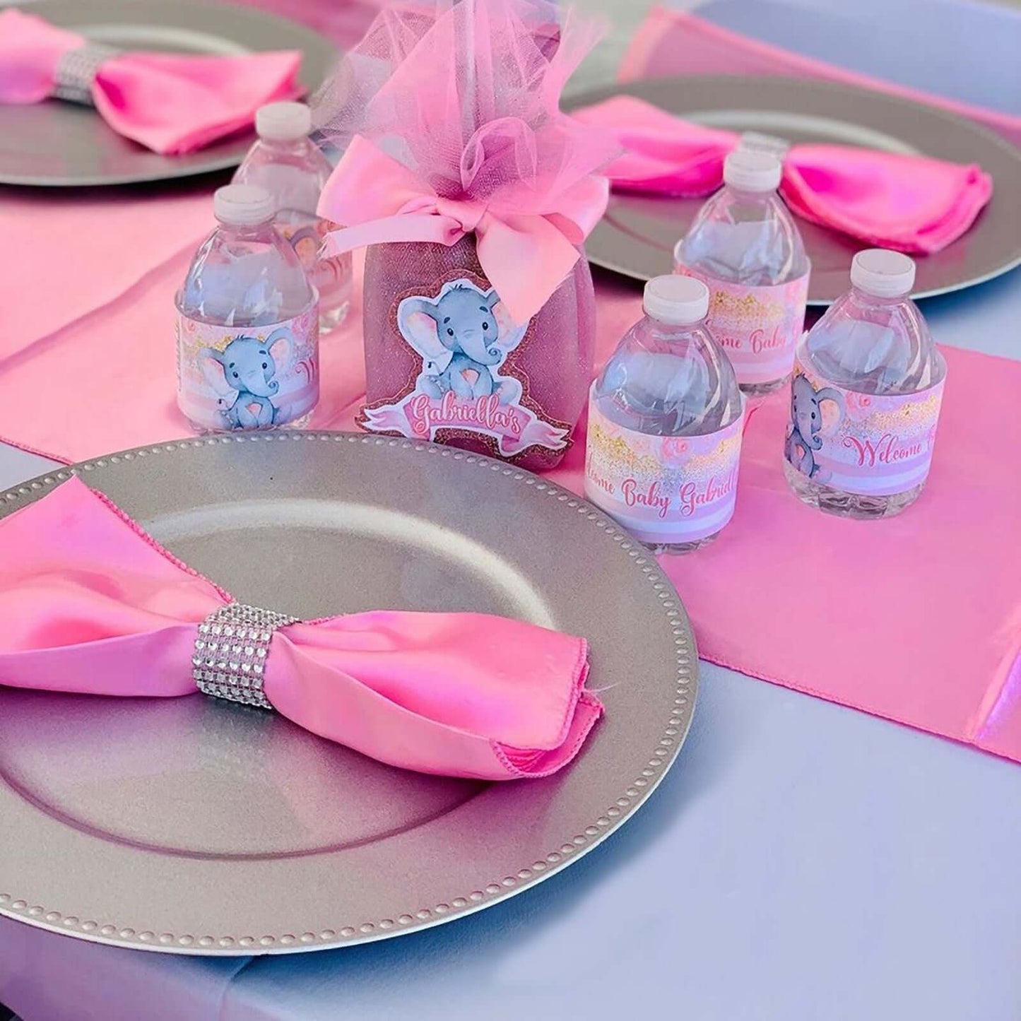 6 - Pack Acrylic Round Charger Plates 13" in Silver with Beaded Rim, Dinner Charger Event Tabletop Decor - Linen Luxes