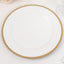 6-Pack Acrylic Round Charger Plates 13" in White with Gold Beaded Rim, Decorative Dinner Party Charger Tableware