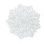 6 - Pack Dining Table Mats Floral Design Silver - Metallic Vinyl Round Non - Slip Mats for Tables 15" - Linen Luxes