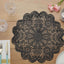 6 - Pack Dining Table Mats Floral Lace Design Black - Vinyl Non - Slip Surface with Vintage Appeal 15" - Linen Luxes
