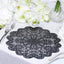 6 - Pack Dining Table Mats Floral Lace Design Black - Vinyl Non - Slip Surface with Vintage Appeal 15" - Linen Luxes